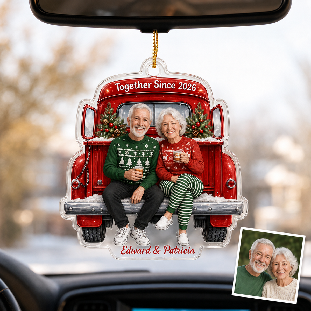 Custom Photo Christmas Truck Grandparents