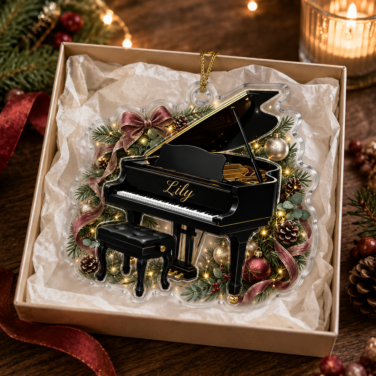 Piano Custome Name Acrylic Style 9