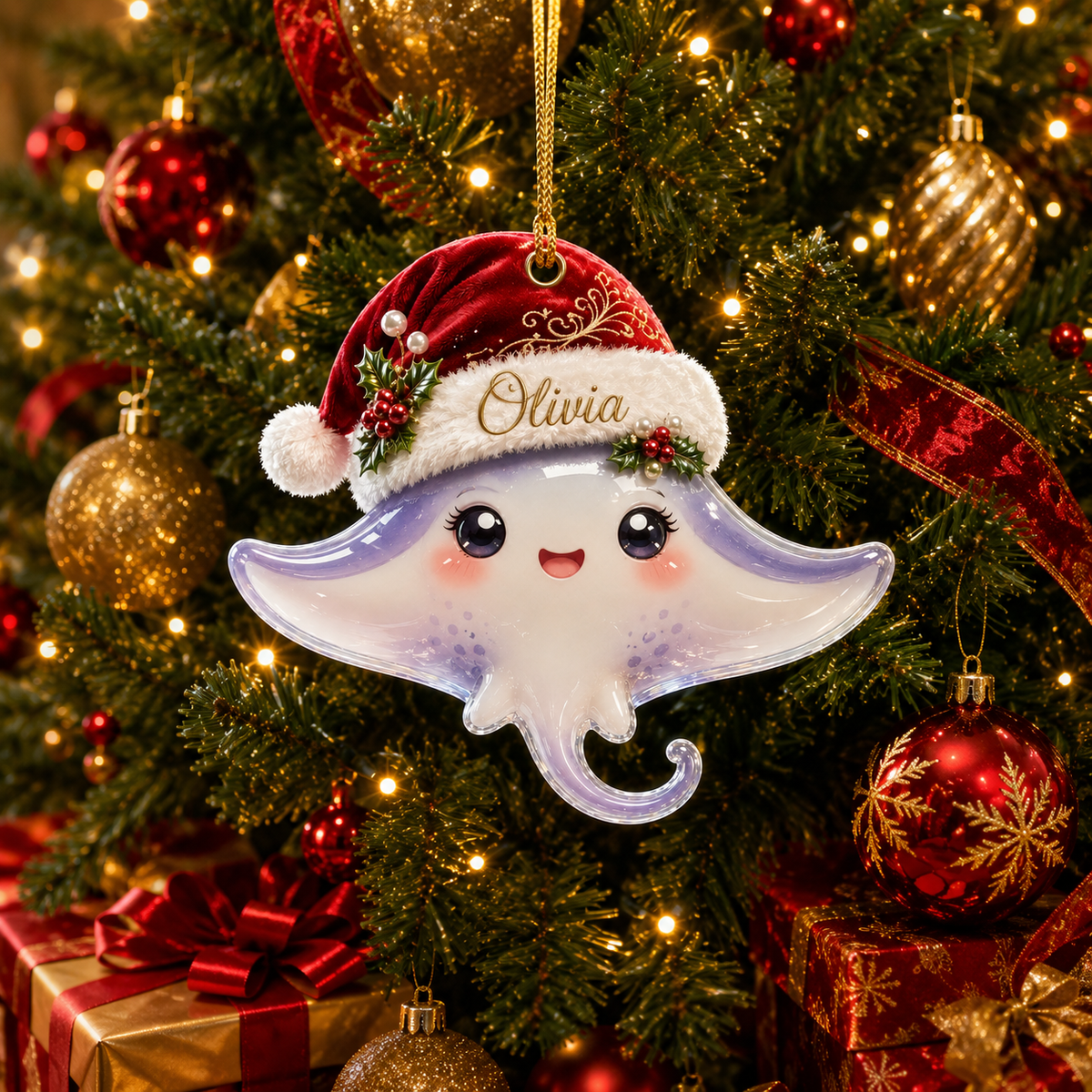 Animal With Santa Hat Manta Ray