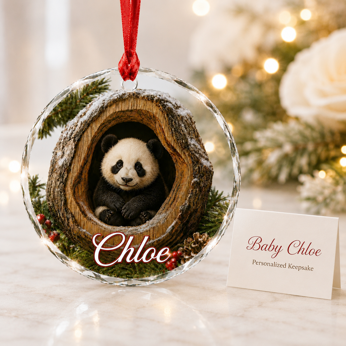Glass ornament Animal Panda