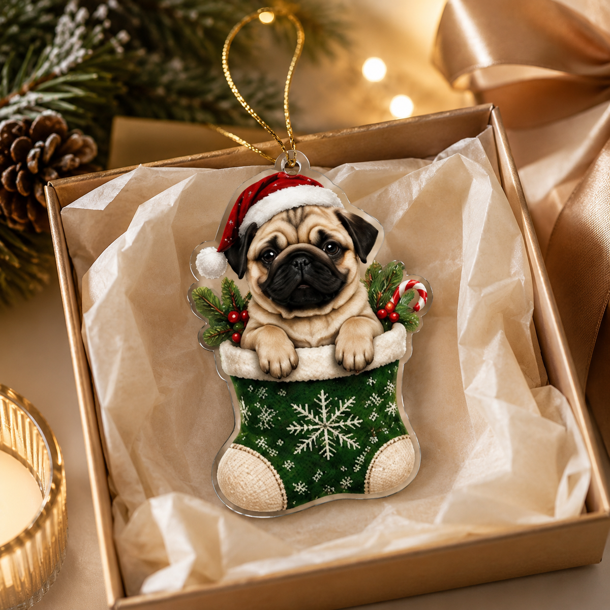 Dog Christmas Socks Pug