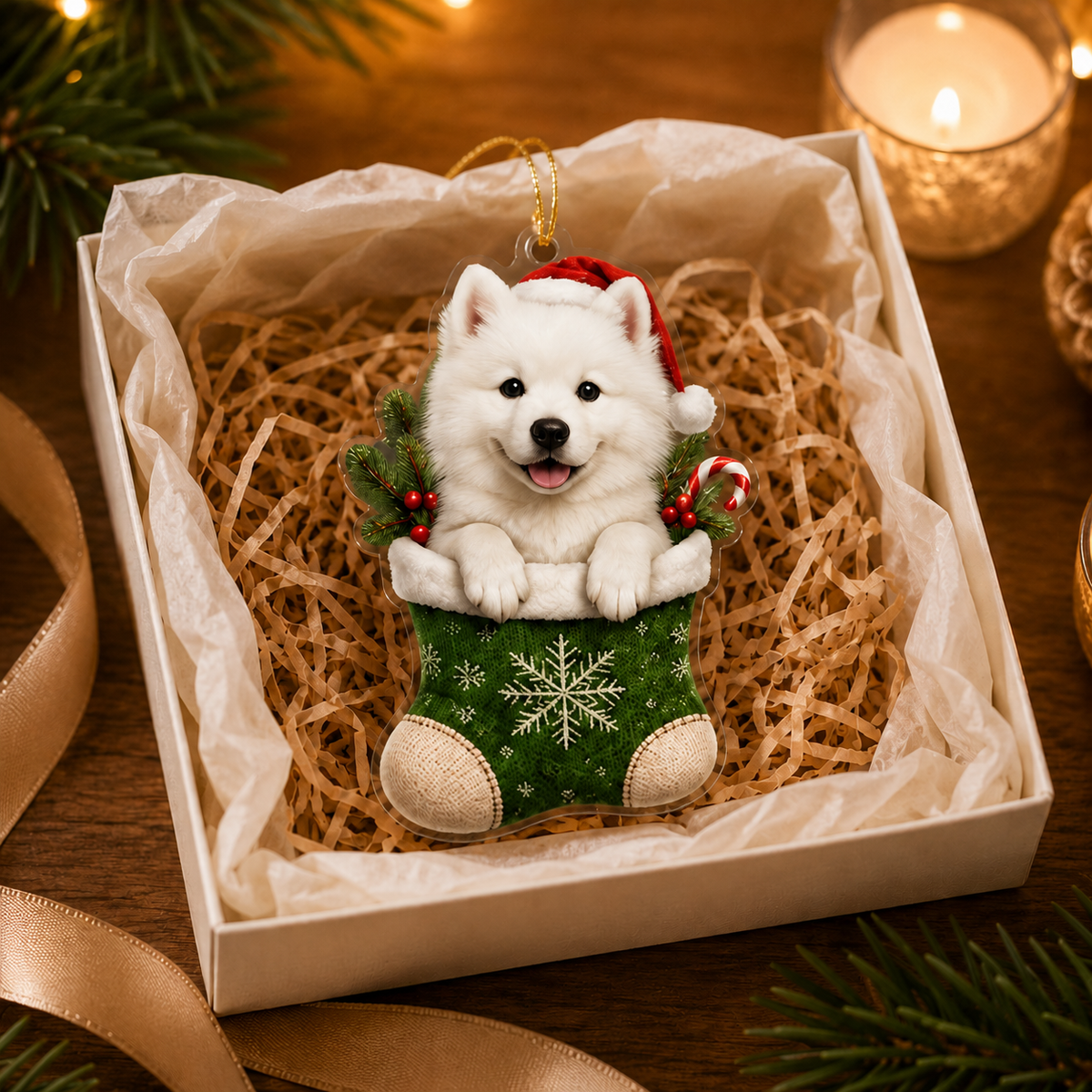 Dog Christmas Socks Samoyed