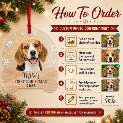 Custom Photo Dog Christmas Style 12