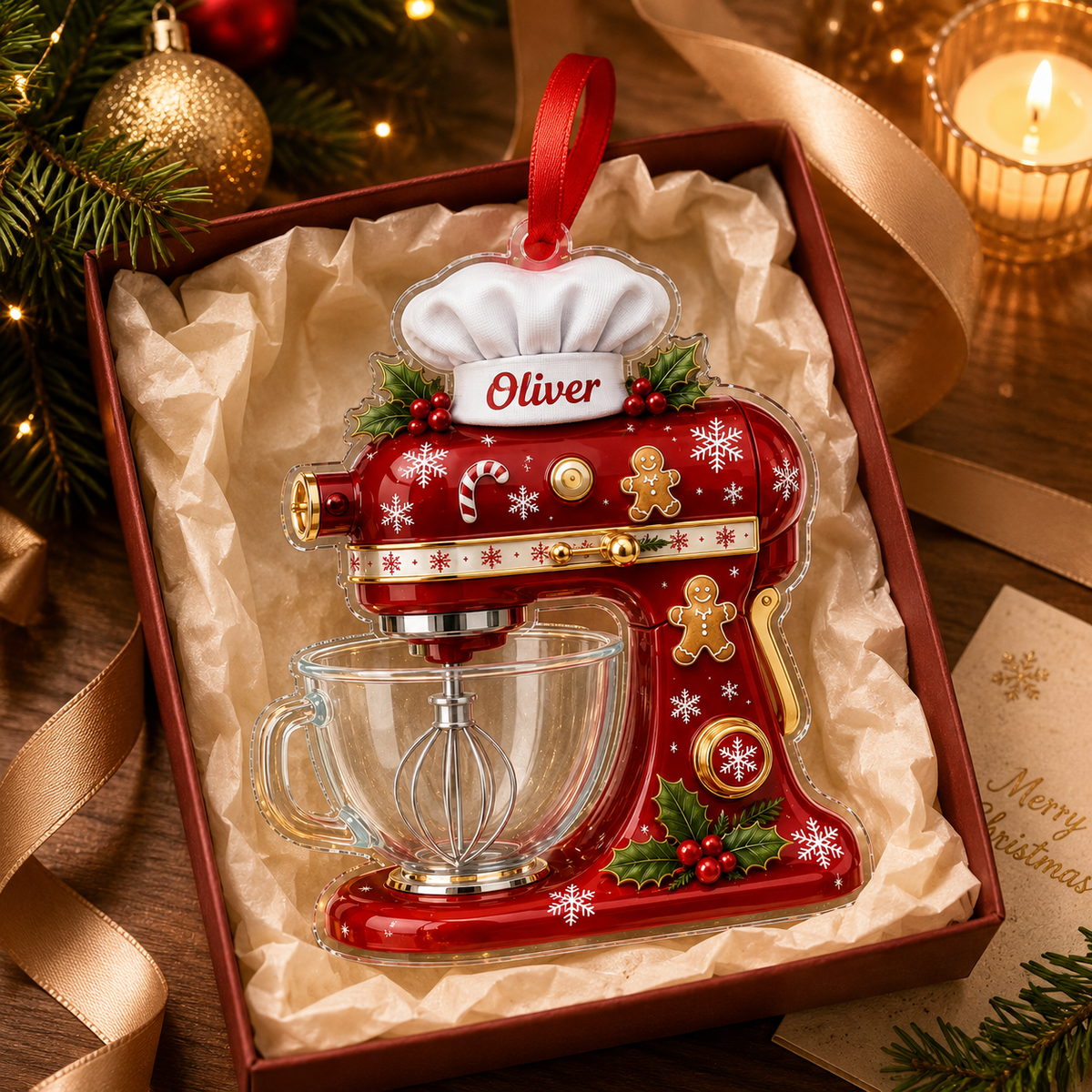 Personalized Kitchen Utensils Acrylic Christmas Dough Mixer