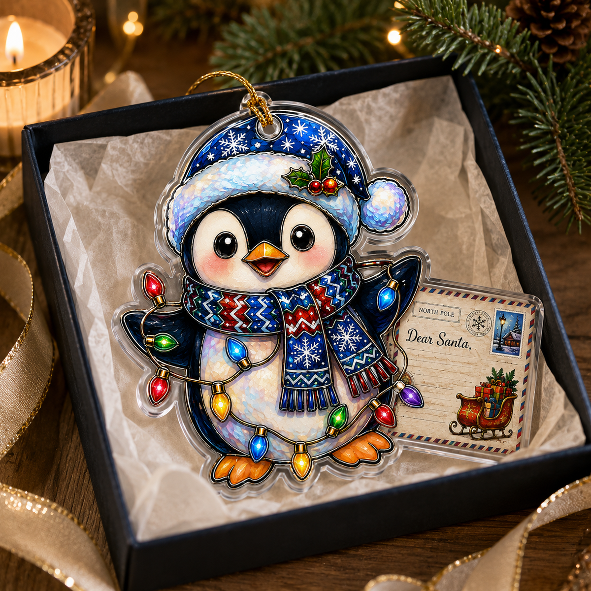 Animal With Christmas Led Penguin