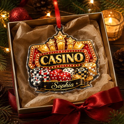 Pocker Custome Name Acrylic Twinkle Casino