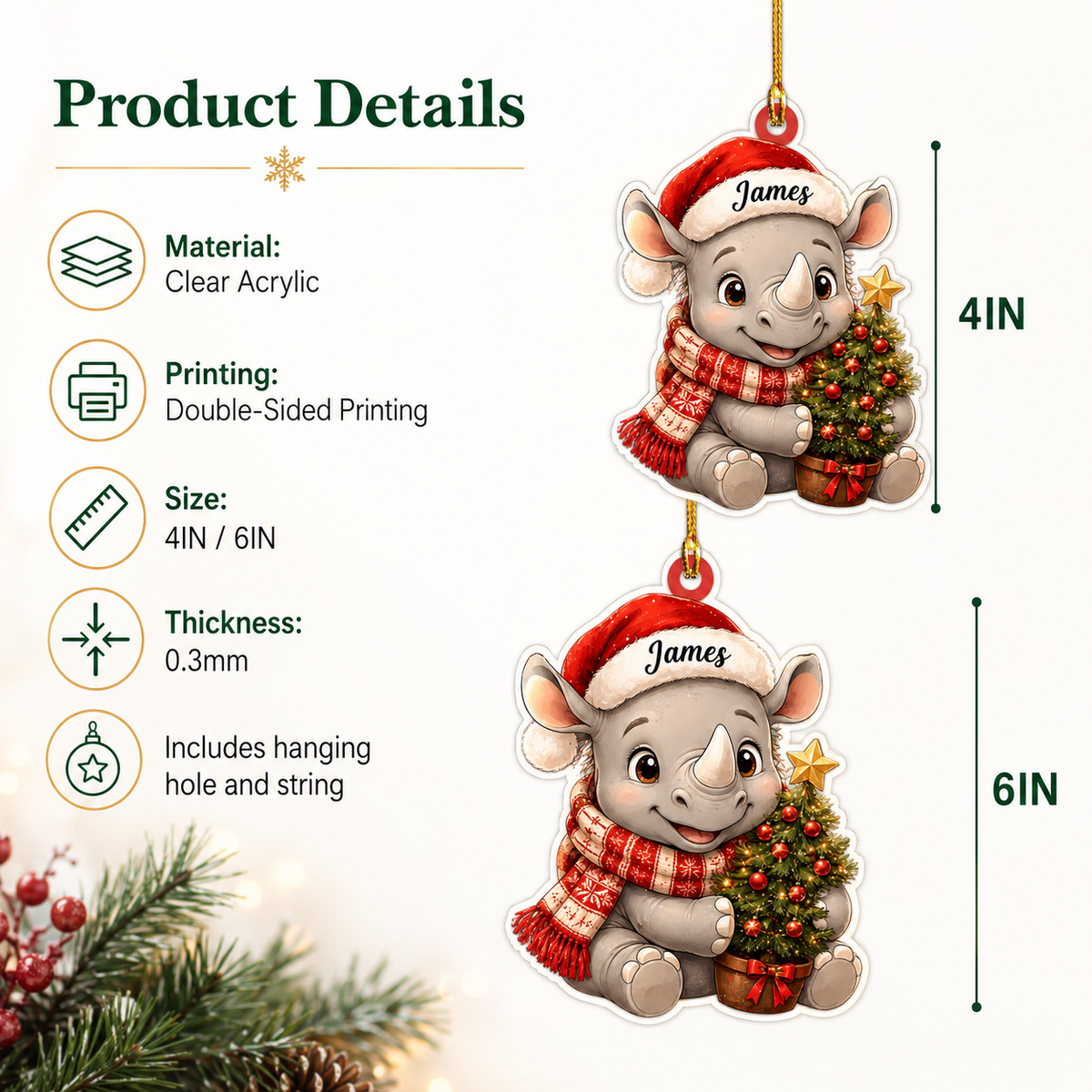 Animal Chrismas Rhino