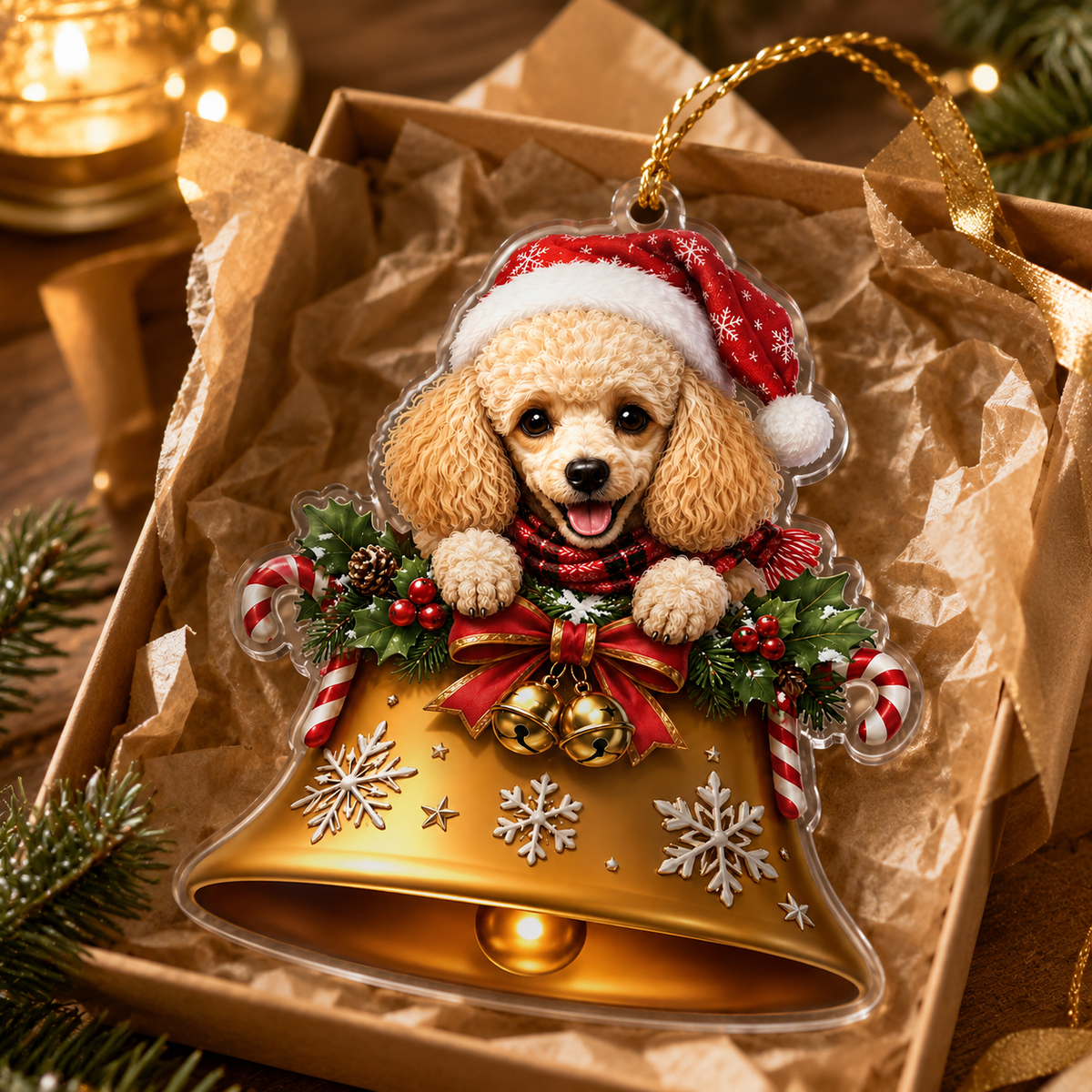 Dog Christmas Bell Poodle