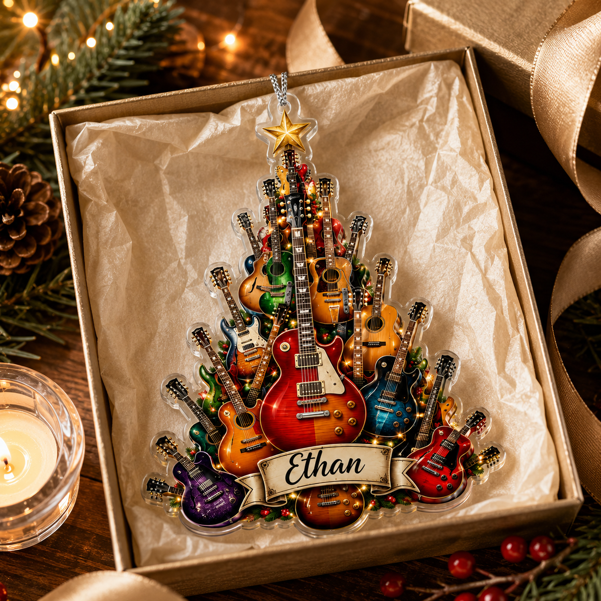 Guitar Custom Name Acrylic - Guitar Tree Name Banner