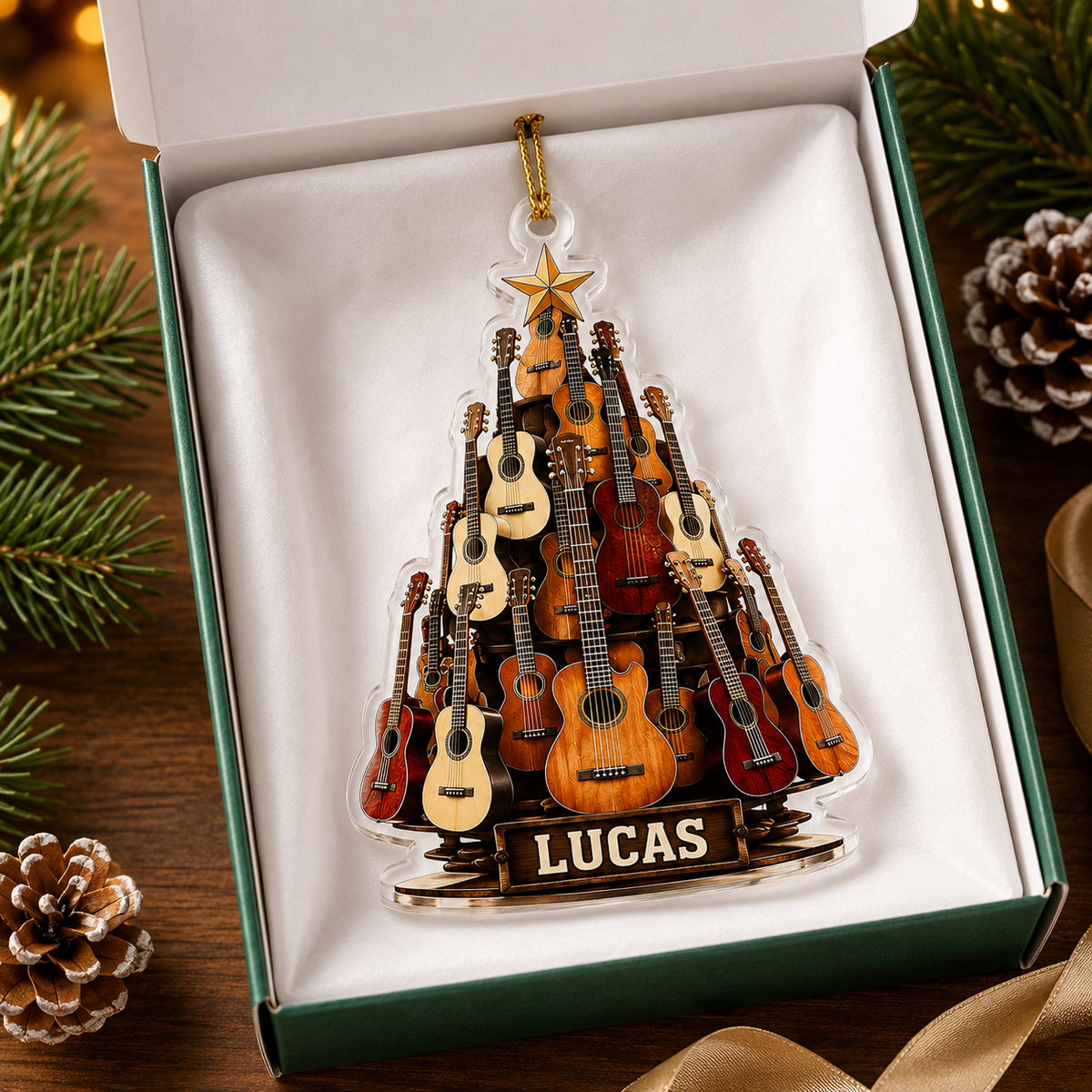 Guitar Custom Name Acrylic - Multi Guitar Christmas Tree