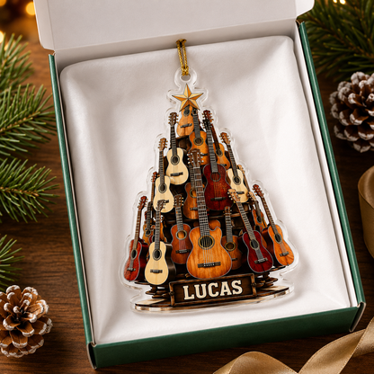 Guitar Custom Name Acrylic - Multi Guitar Christmas Tree
