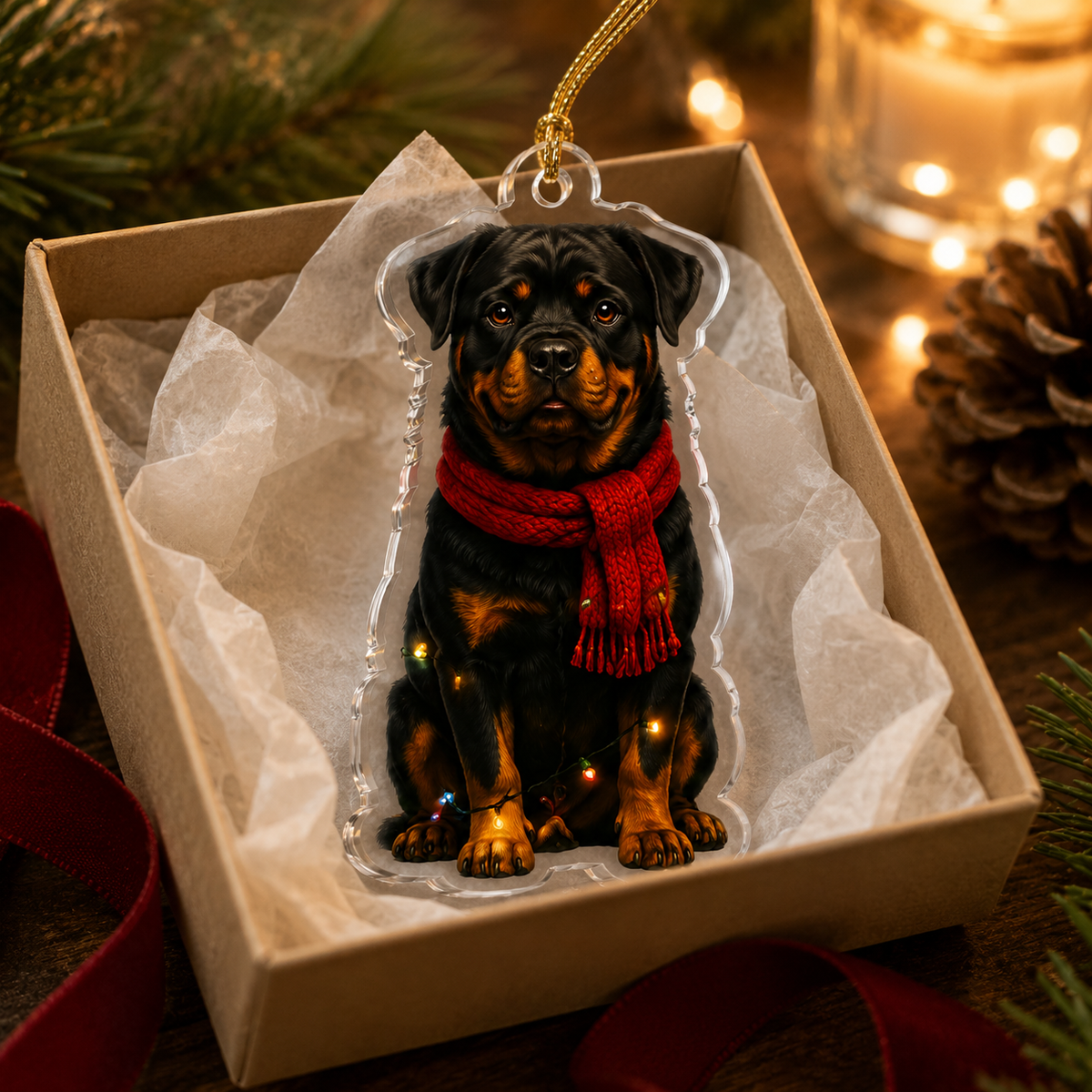 Dog Christmas Ledlight Rottweiler