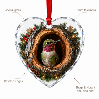 Animal Glass Ornament Tree Hollow Hummingbird