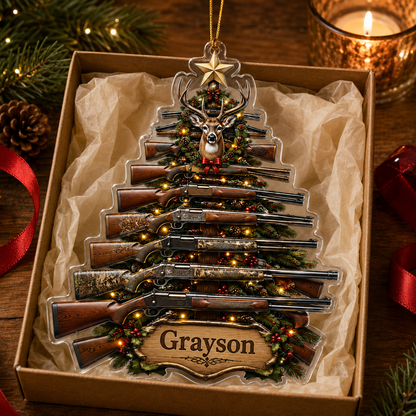 Personalized Hunting Rifle Christmas Tree Acrylic