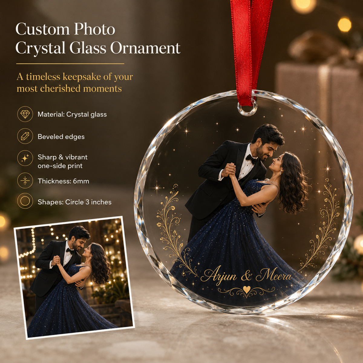 Personalized Dancing Glass Couple Dancing