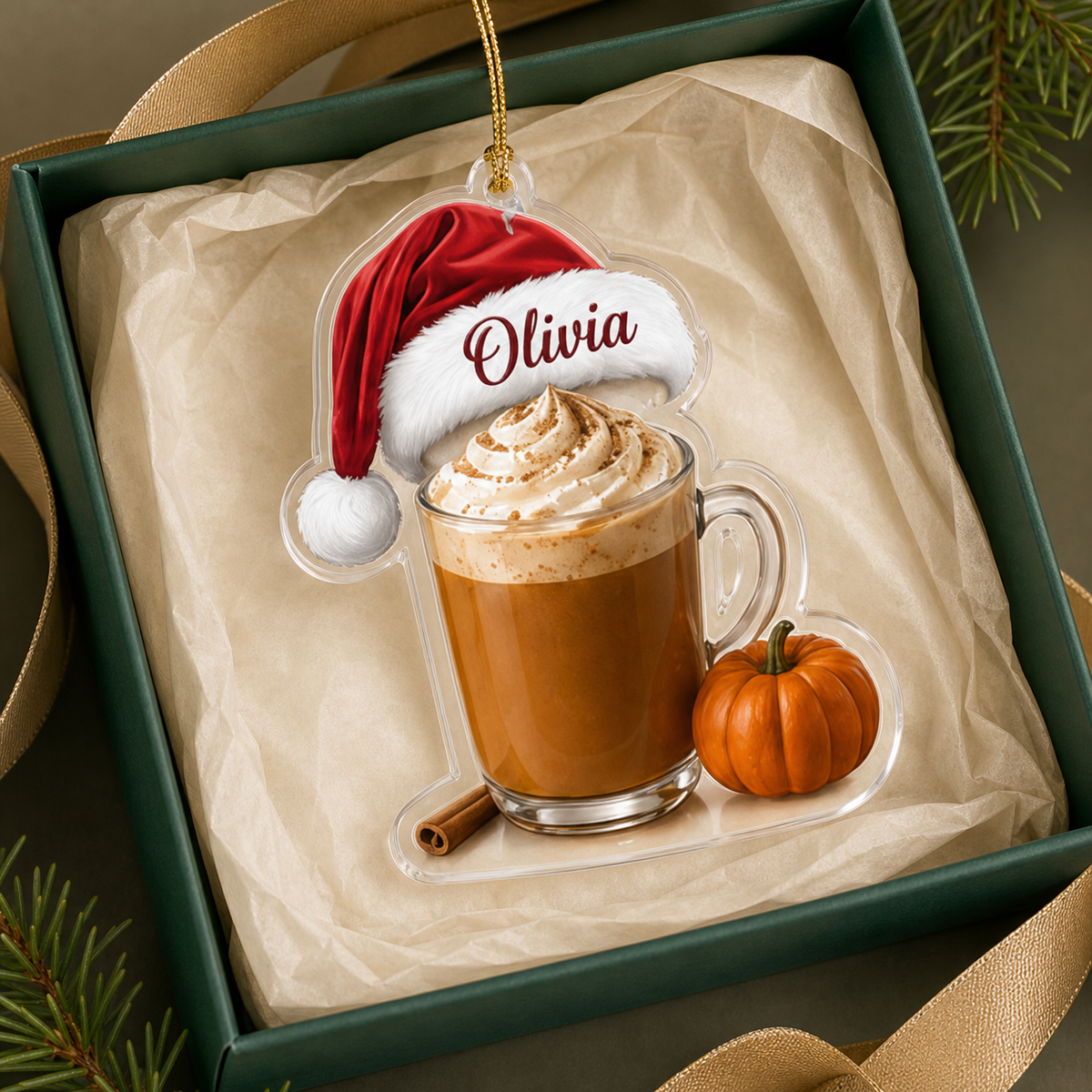 Coffee Equipment Ornament Acrylic Pumpkin Spice Latte TAM