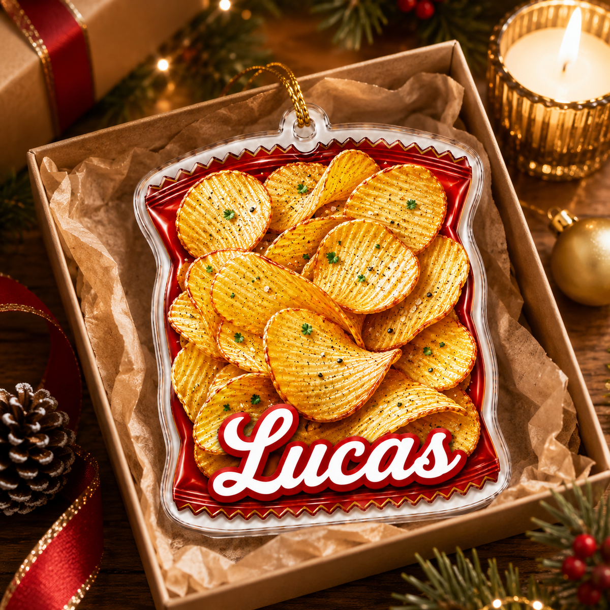 Breakfast Custom Name Potato Chips Acrylic