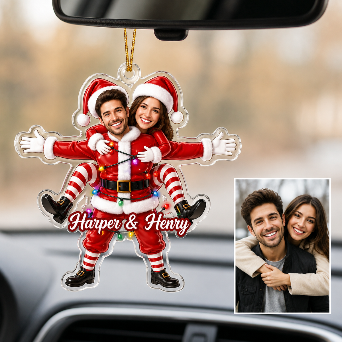 Custom Photo Christmas Santa Couple