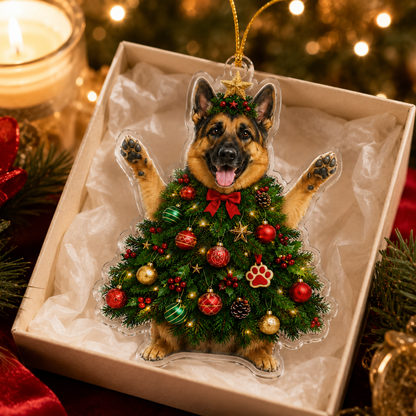 Dog Santa Tree German Shepherd