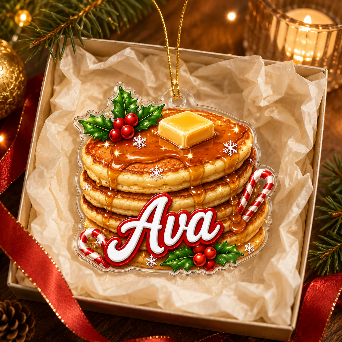 Custom Name Food Acrylic - Pancakes