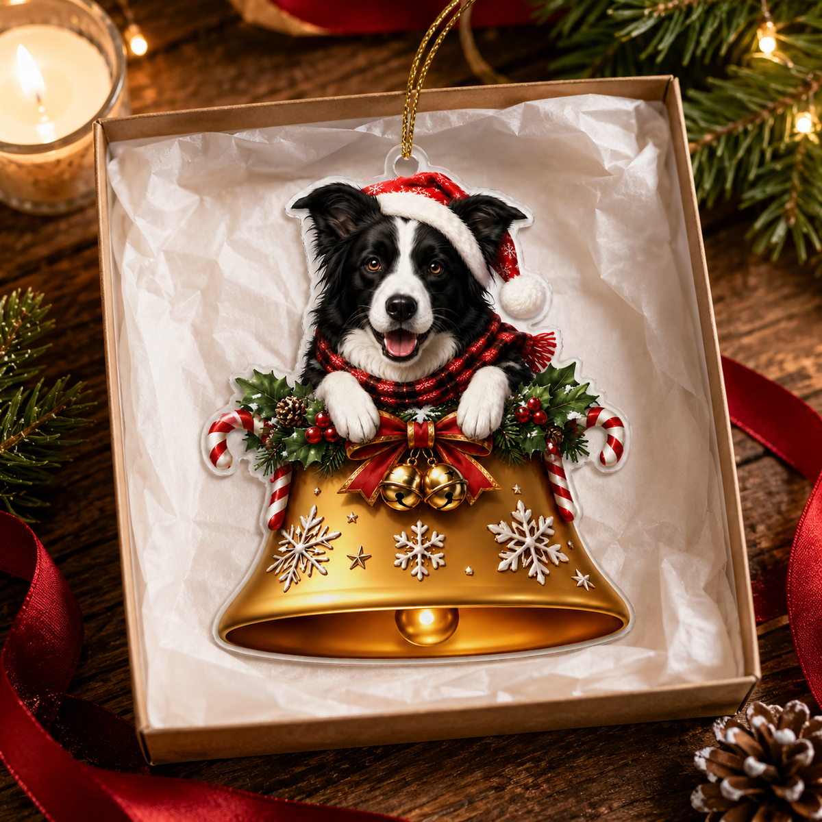 Dog Christmas Bell Border Collie