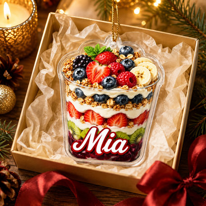 Breakfast Custom Name Yogurt and Fruit Parfait Acrylic