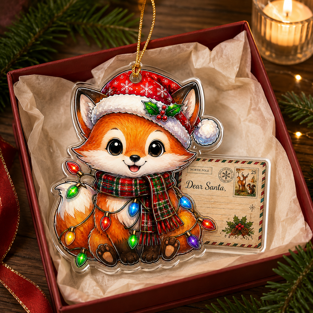 Animal With Christmas Led Fox