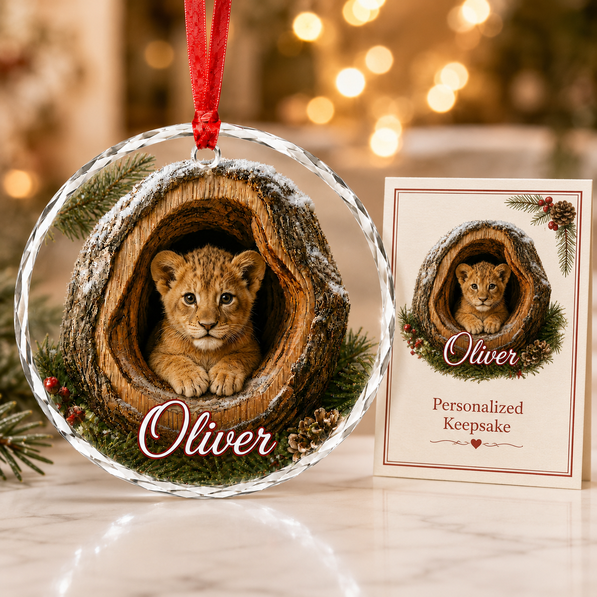 Glass ornament Animal Lion