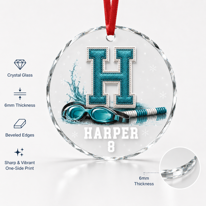 Sport Glass Alphabet Name Swimming