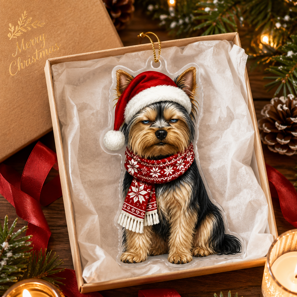 Dog Funny Christmas Yorkshire Terrier