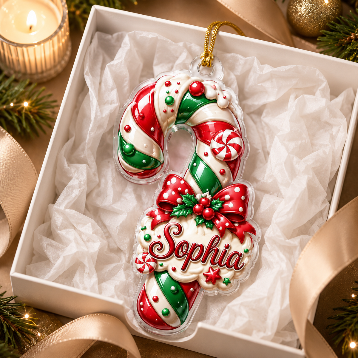 Custom Dessert Candy Cane Acrylic