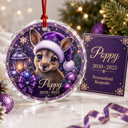 Purple Animal At Christmas Kangaroo