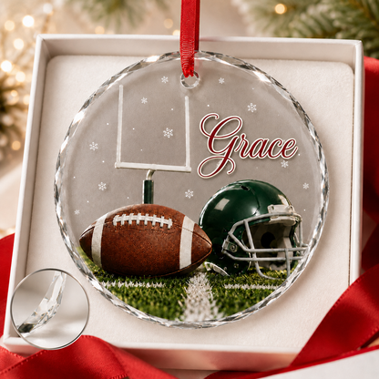 Sports Glass Ornament American Football