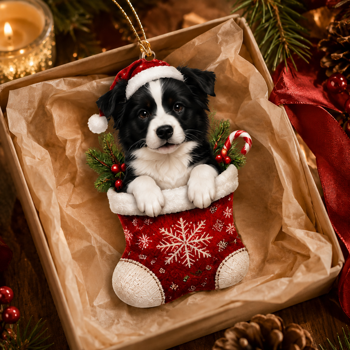 Dog Christmas Socks Border Collie