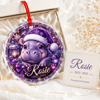 Purple Animal At Christmas Hippopotamus