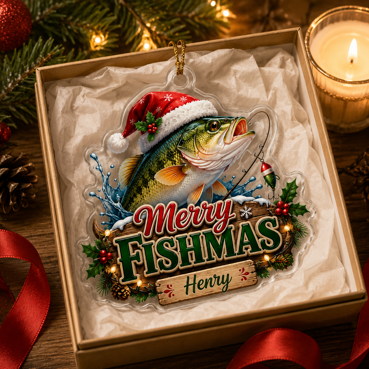 Personalized Fishing Fishmas Acrylic