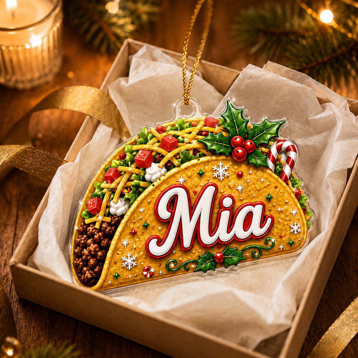 Custom Name Food Acrylic - Taco