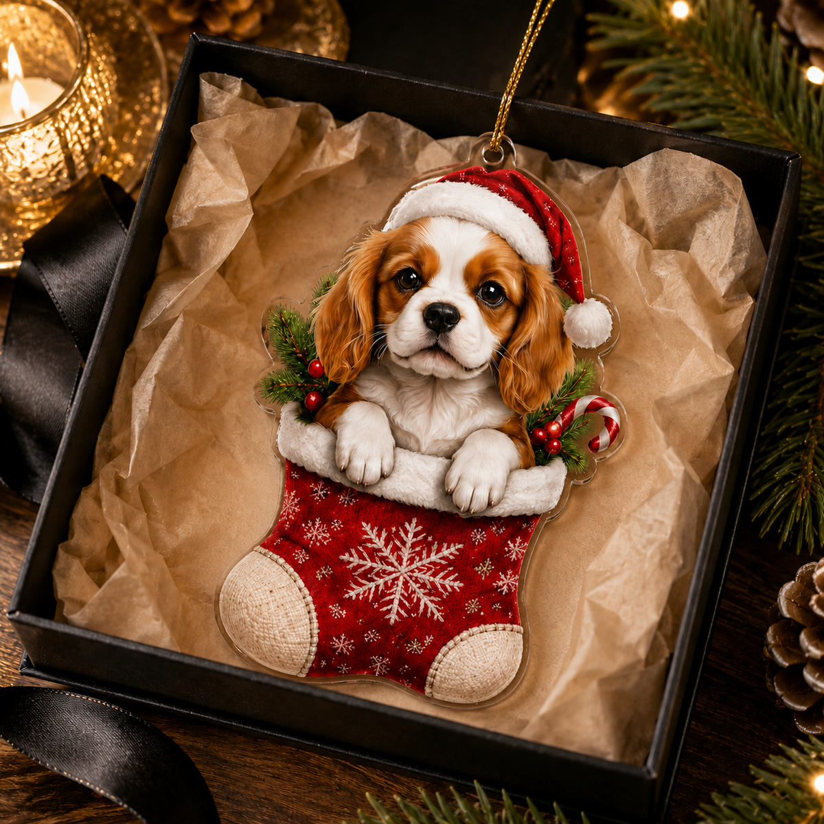 Dog Christmas Socks Spaniel