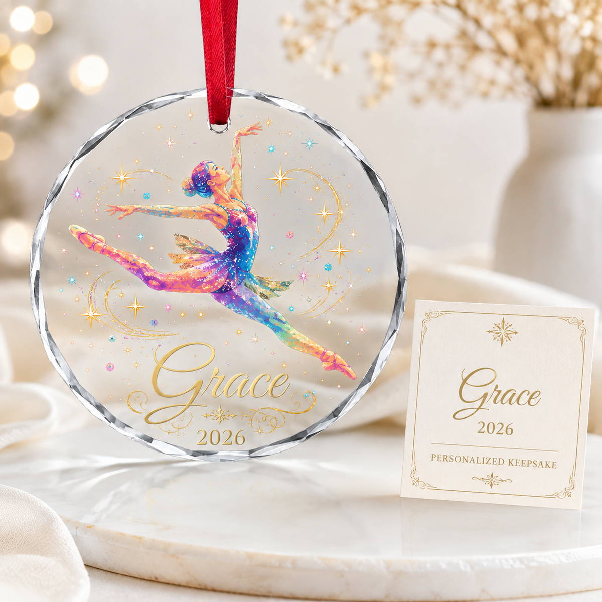 Personalized Dancing Glass Colourful Ballerina