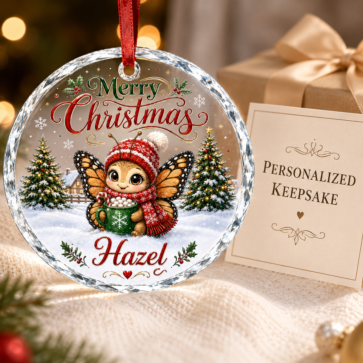 Christmas Glass Animal Butterfly