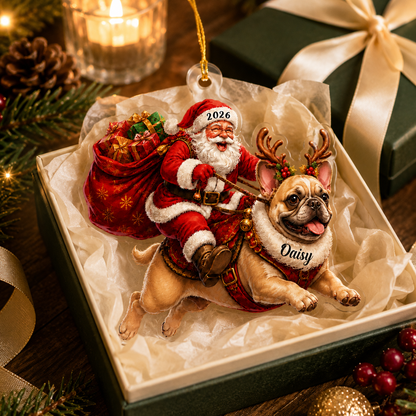Santa Claus and Dog French Bulldog