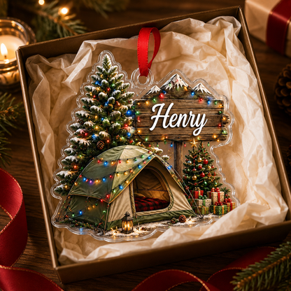 Camping Personalize Acrylic Christmas Camping