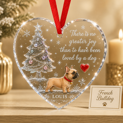 Christmas Glass Dog French Bulldog