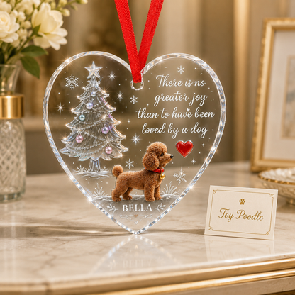 Christmas Glass Dog Poodle