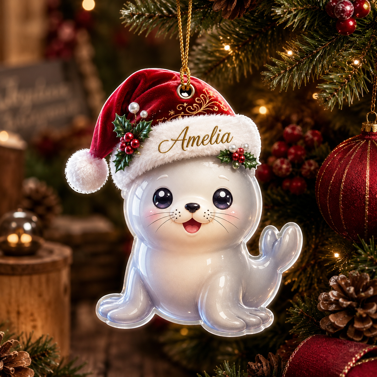 Animal With Santa Hat Sea Lion