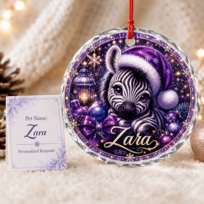Purple Animal At Christmas Zebra