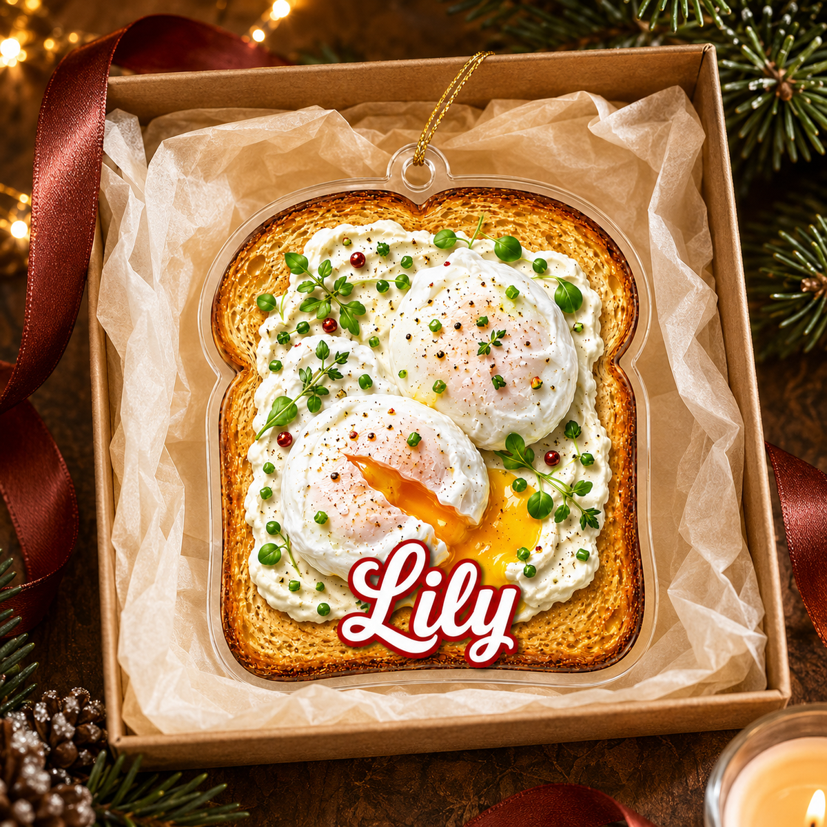 Breakfast Custom Name Poached Eggs on Toast Acrylic
