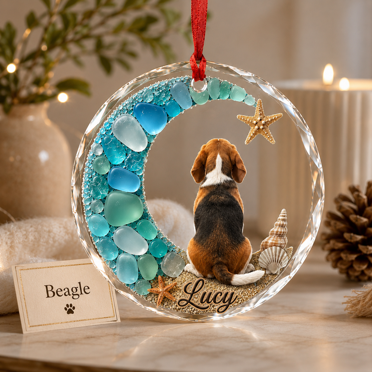 Custom Dog Seashell Beagle