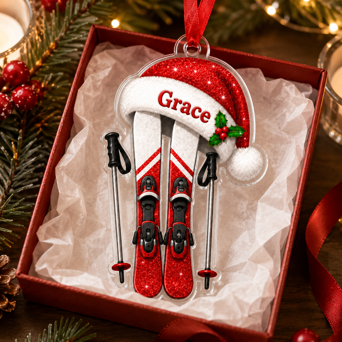 Sport Custome Name Acrylic Skiing