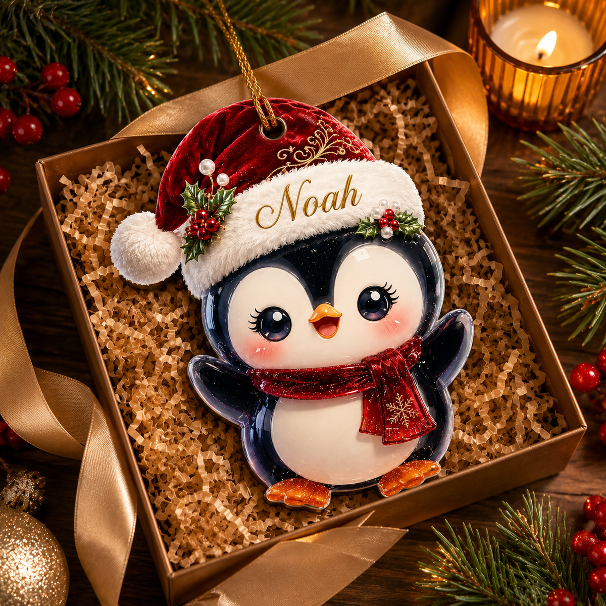 Animal With Santa Hat Penguin